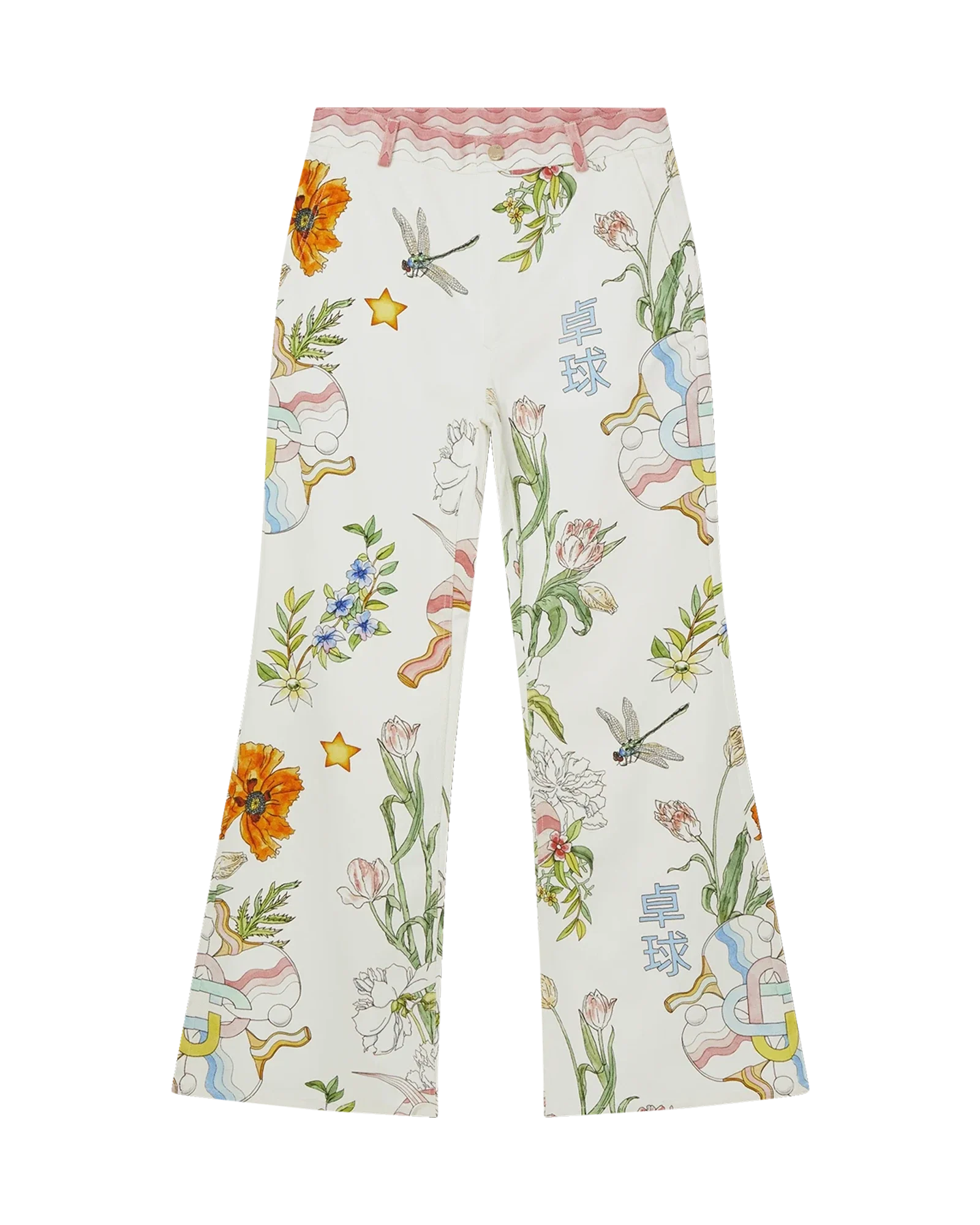 Denim Ping Pong Fleurie Jour Trousers