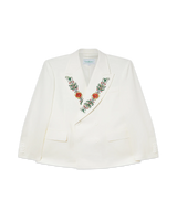 Embroidered Lapel Double Breasted Jacket