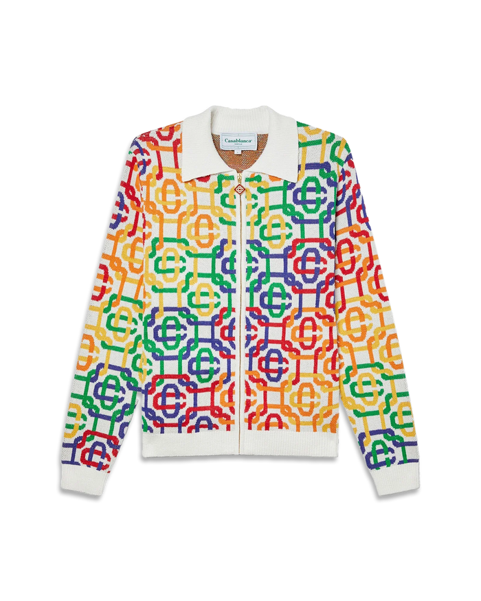 Rainbow Monogram Zip Up Jumper