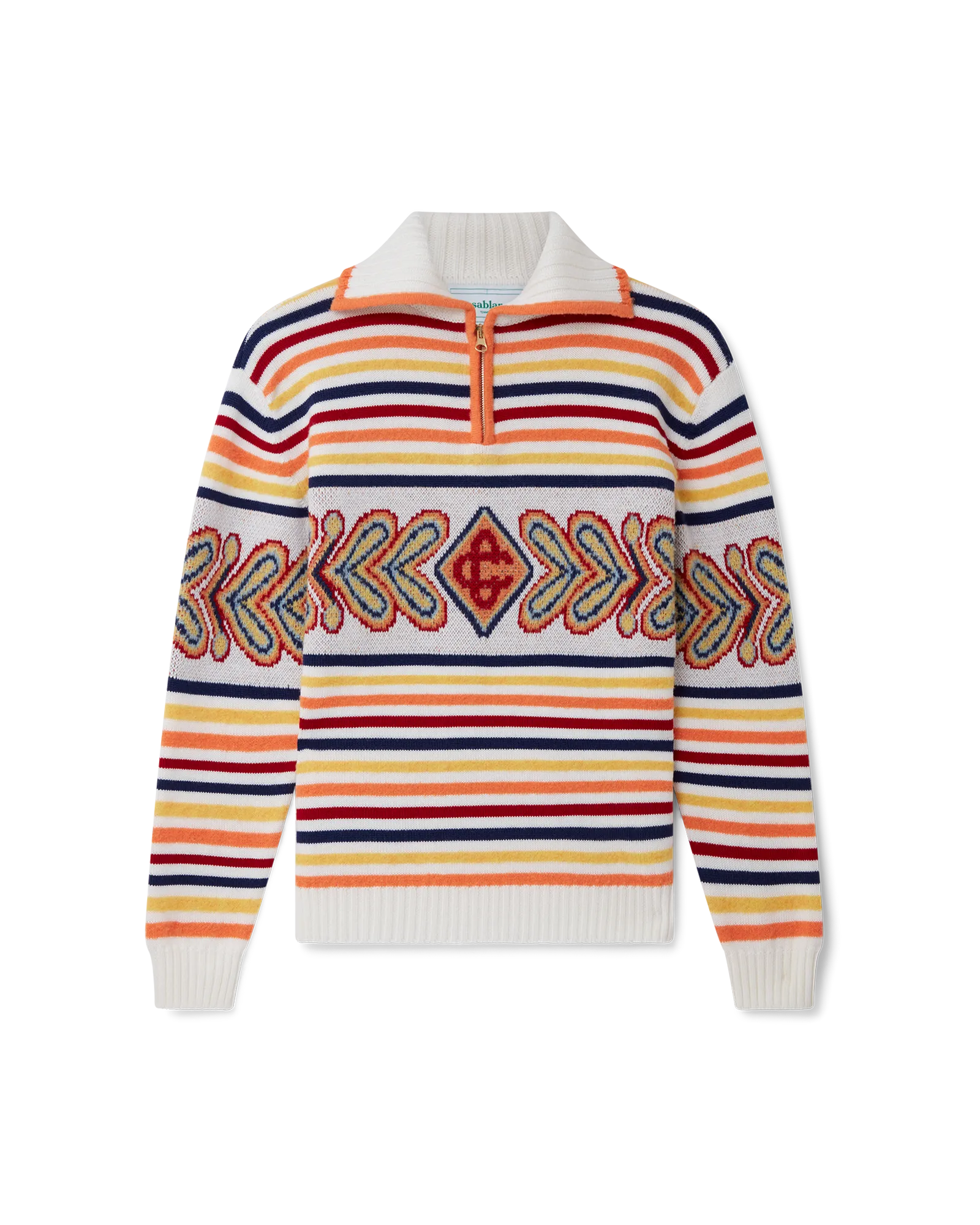 Zip Up Diamond Jumper