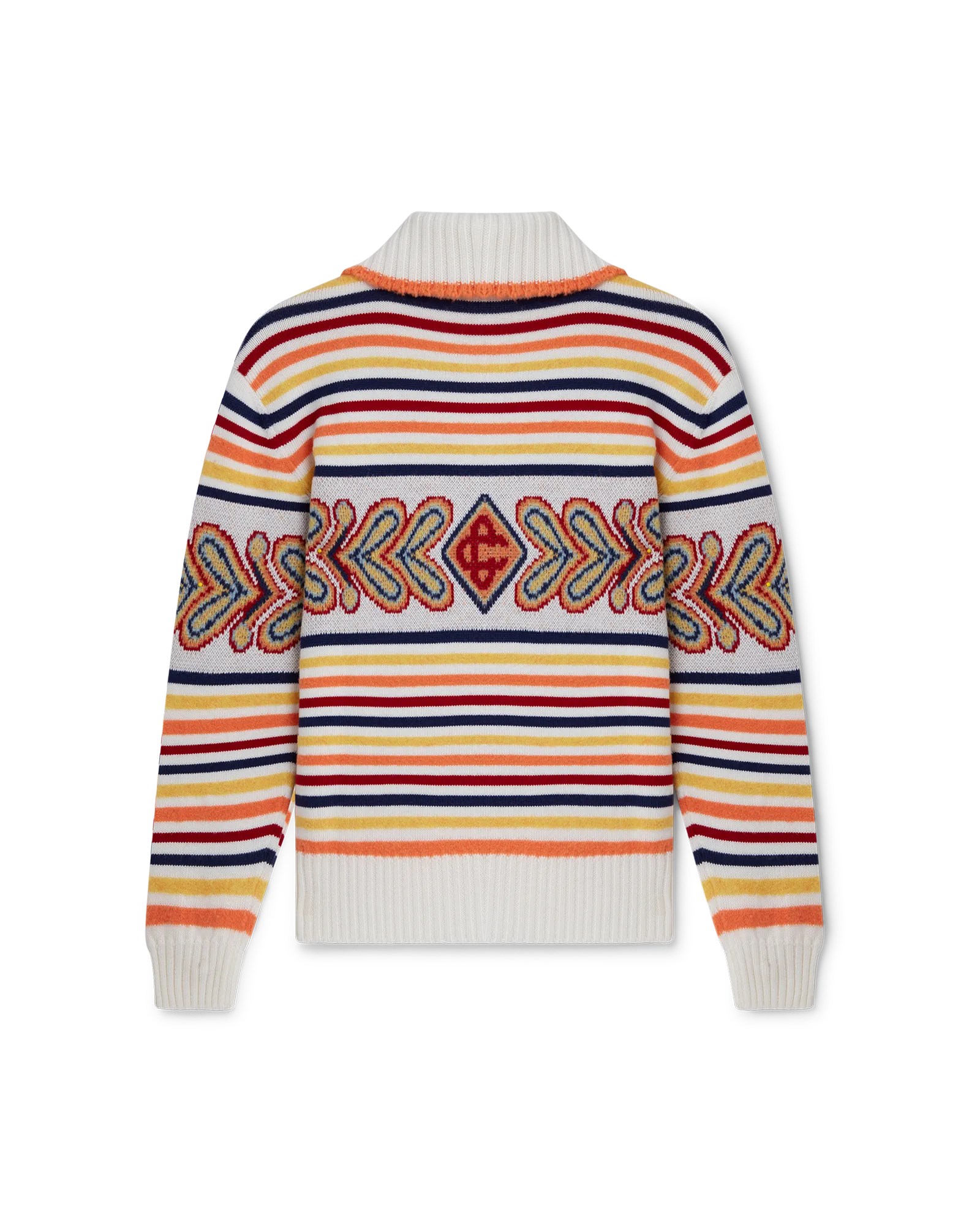Multicolour Zip Up Diamond Jumper
