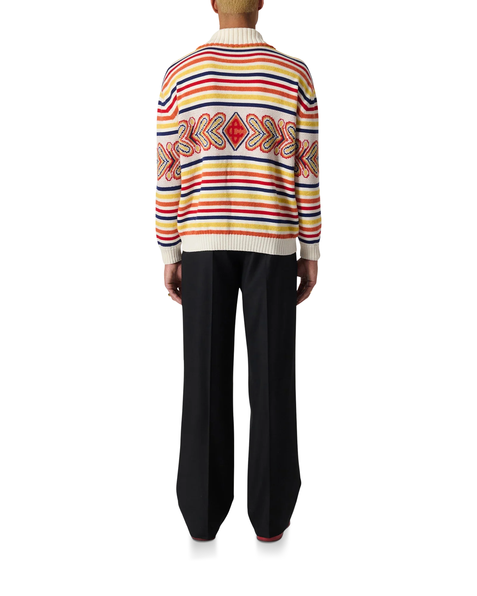 Multicolour Zip Up Diamond Jumper