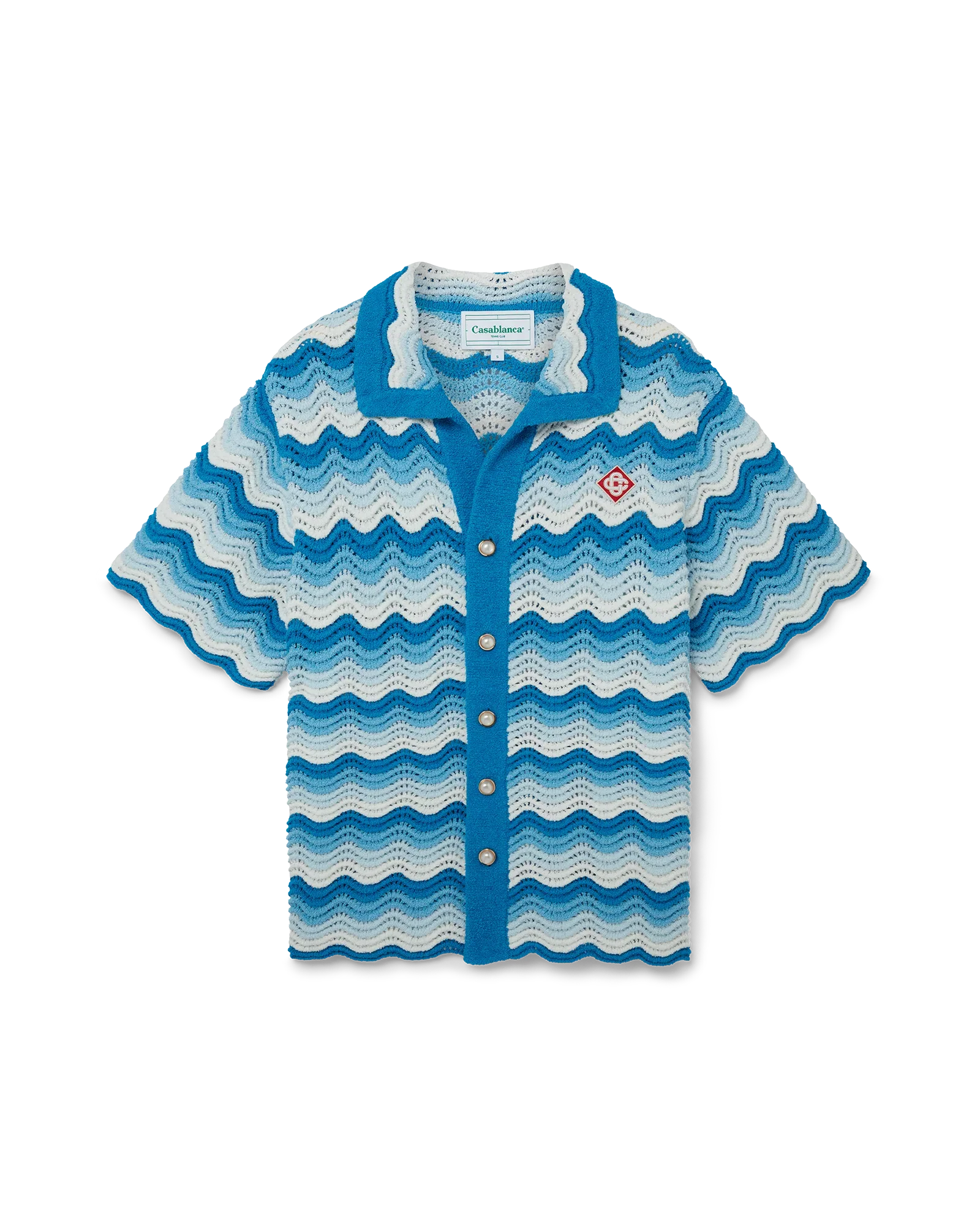 Wavy Gradient Crochet Shirt