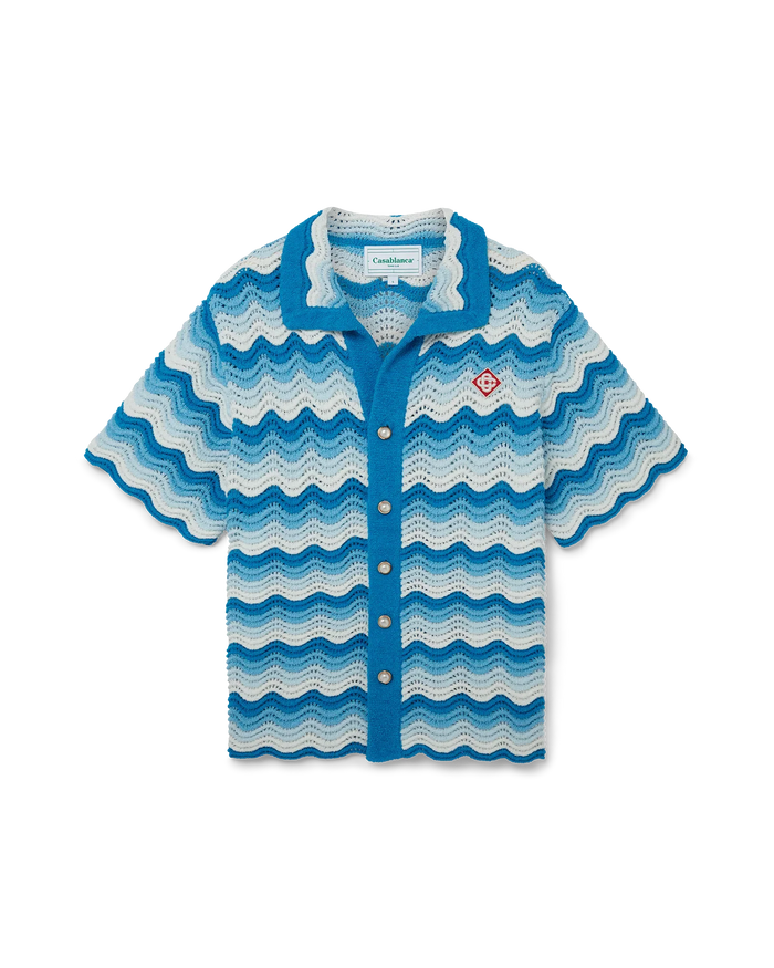 Wavy Gradient Crochet Shirt