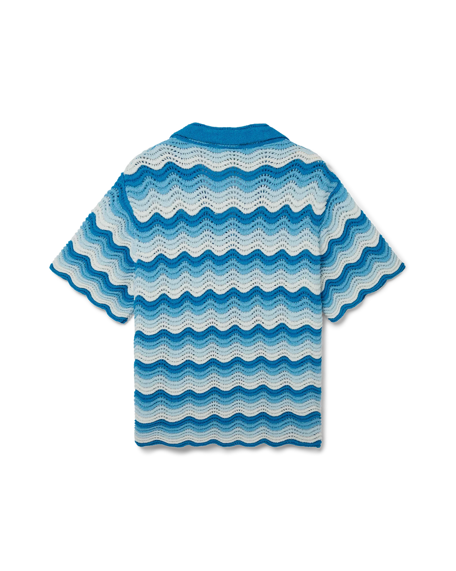 Wavy Gradient Crochet Shirt