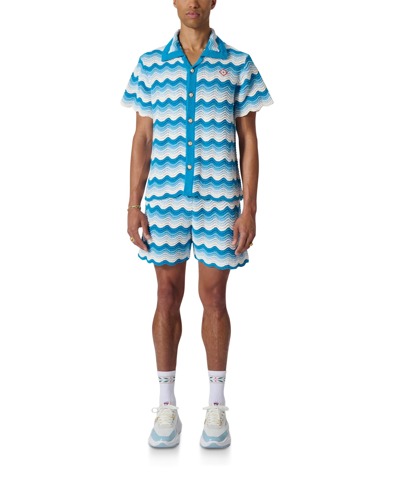 Wavy Gradient Crochet Shirt