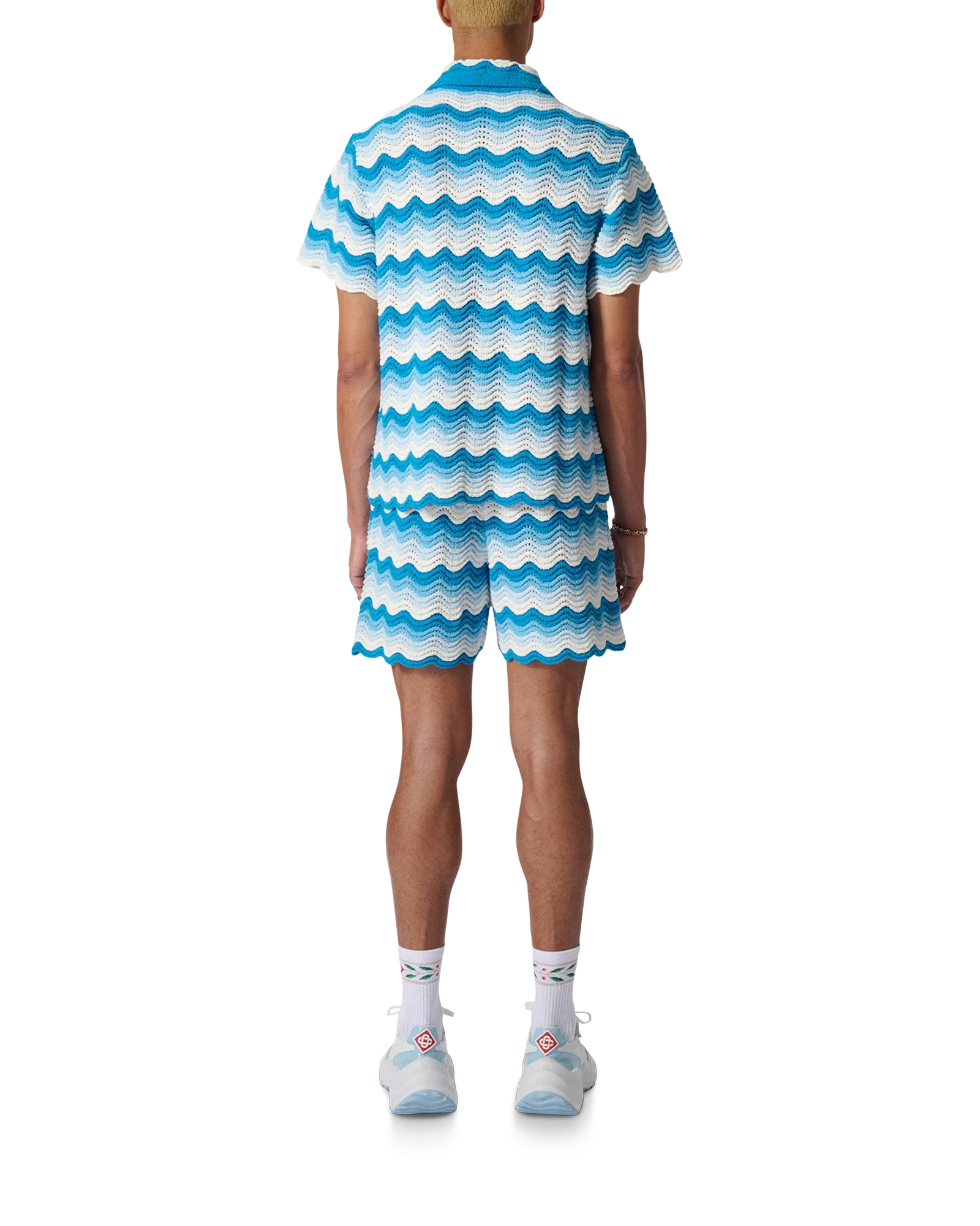 Wavy Gradient Crochet Shirt