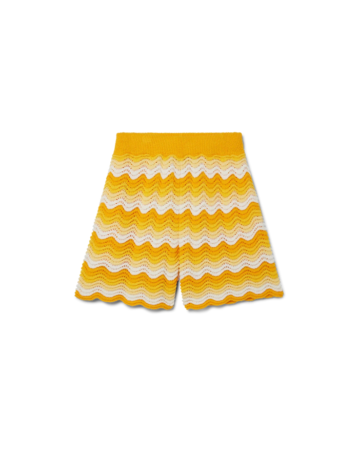 Wavy Gradient Crochet Shorts