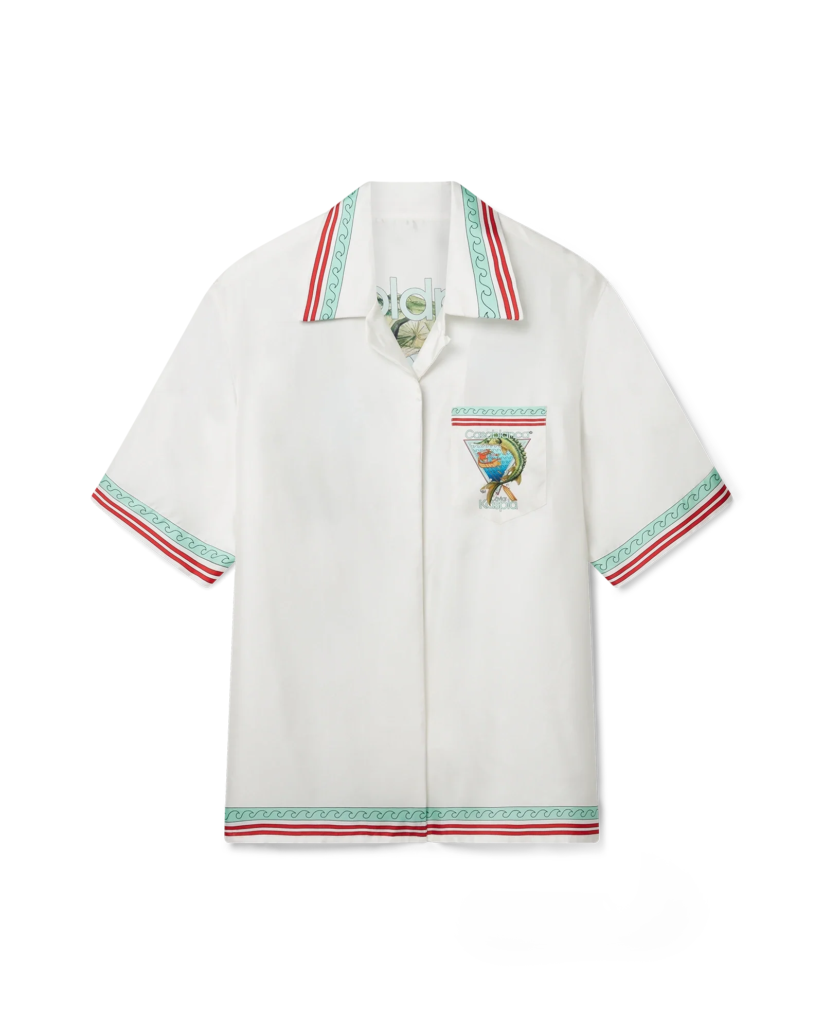Casablanca Caviar Kaspia Cuban Collar Silk Shirt