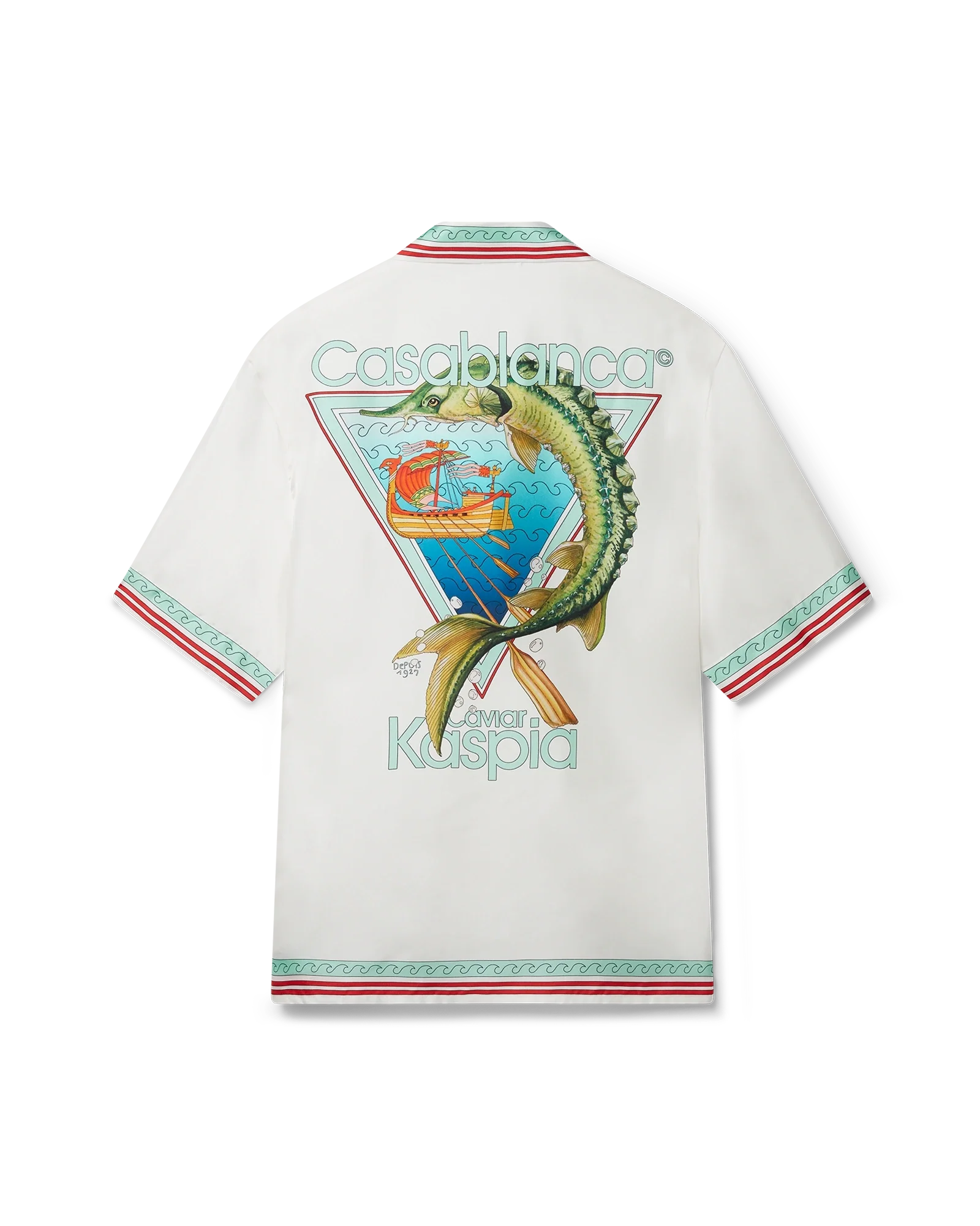 Caviar Kaspia Cuban Collar Silk Shirt