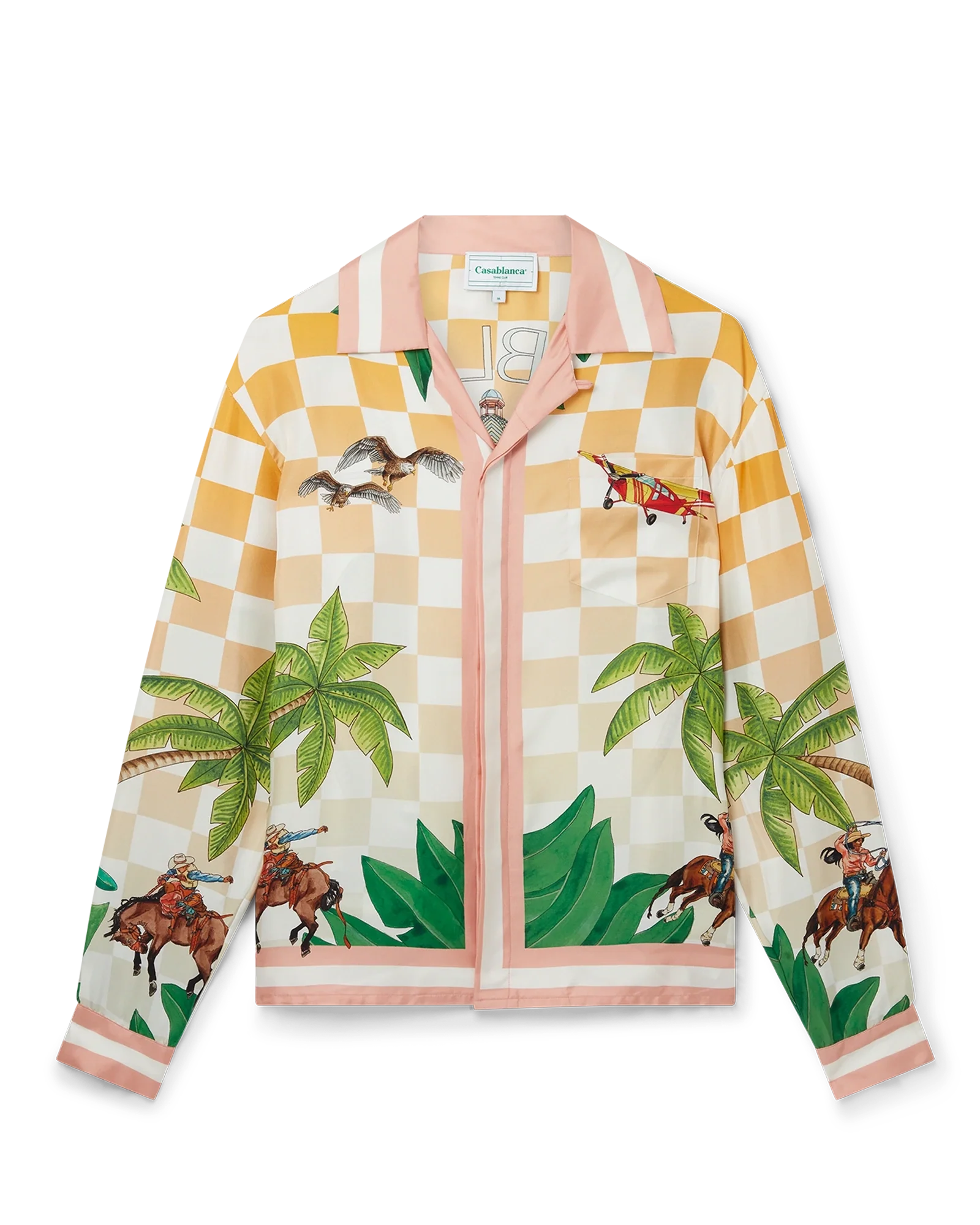 Tennis Club Long Sleeve Silk Shirt