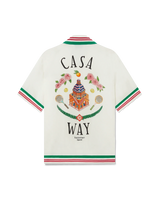 Casa Way Knitted Collar Silk Shirt