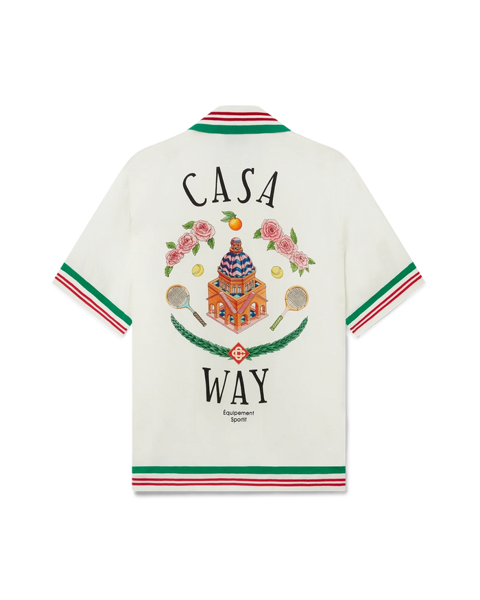 Casa Way Knitted Collar Silk Shirt