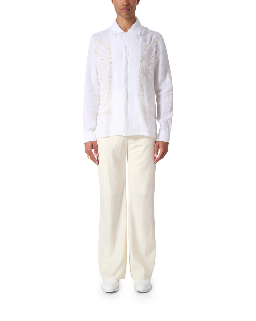 Broderie Anglaise Linen Shirt