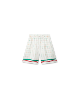 Tennis Club Check Silk Shorts