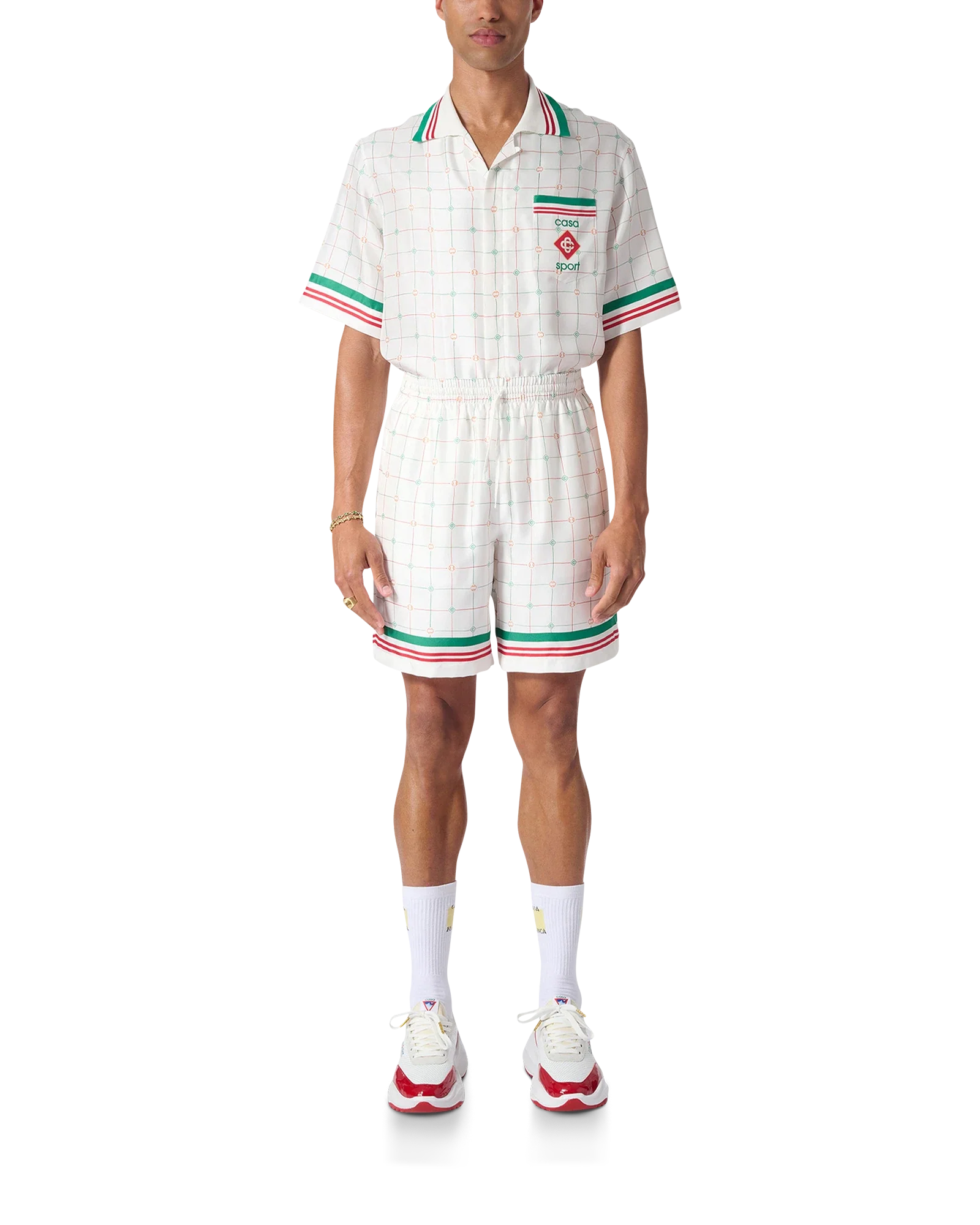 Tennis Club Check Silk Shorts