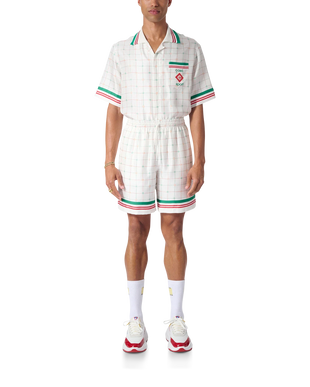 Tennis Club Check Silk Shorts