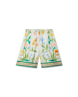 L'Arche Fleurie Silk Shorts