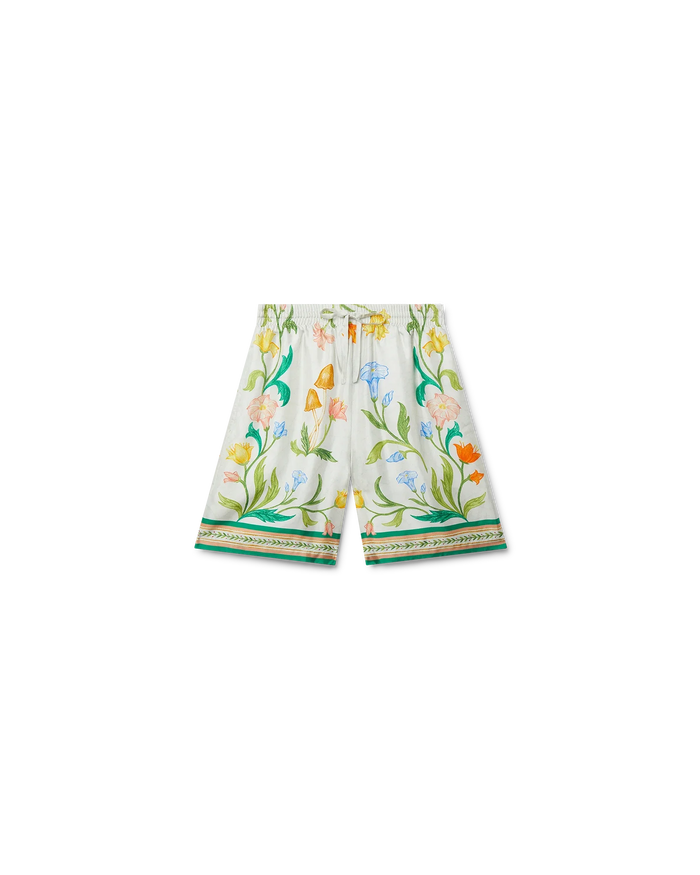 L'Arche Fleurie Silk Shorts