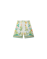 L'Arche Fleurie Silk Shorts