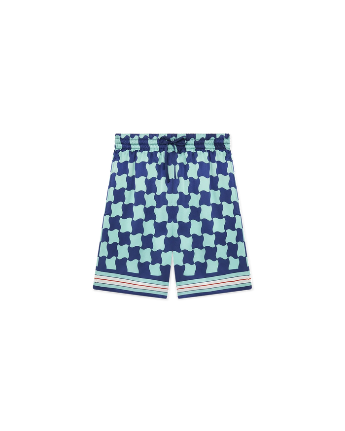 Pool Tile Silk Shorts