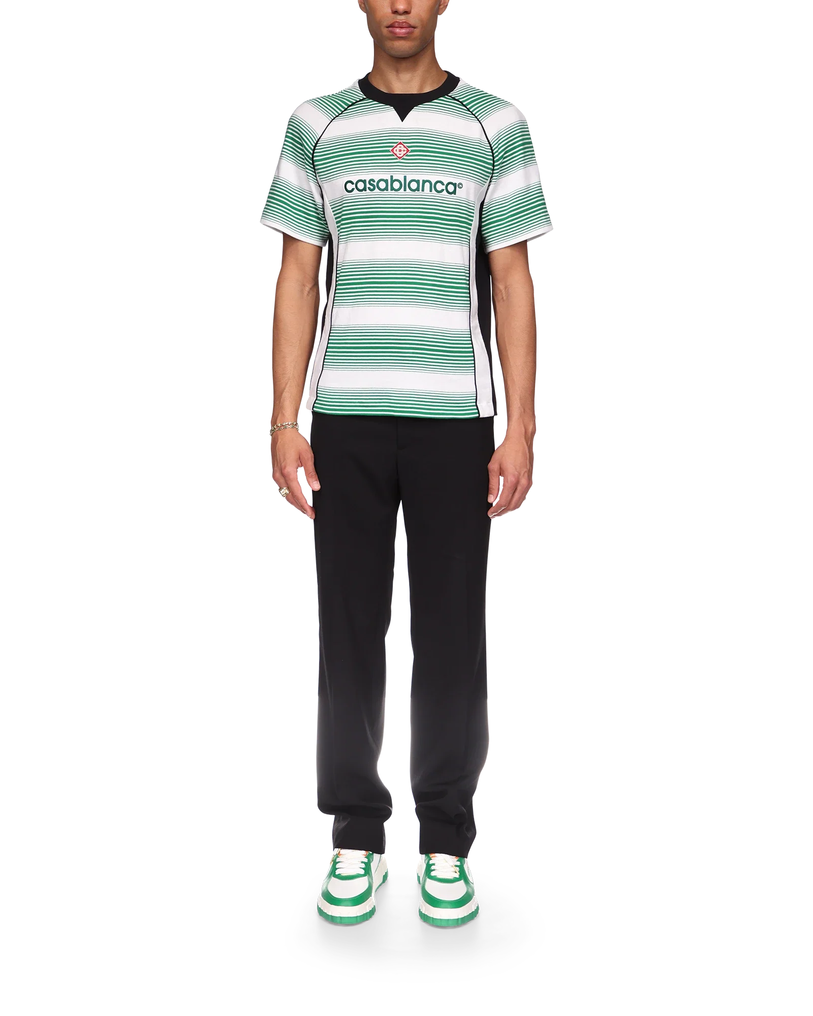 Gradient Stripe Panelled Short Sleeve T-Shirt