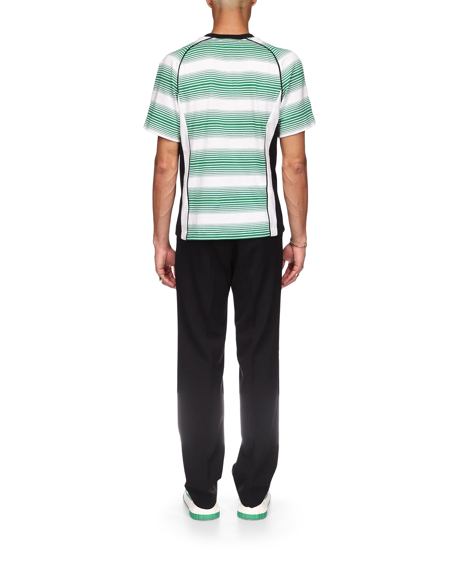 Gradient Stripe Panelled Short Sleeve T-Shirt