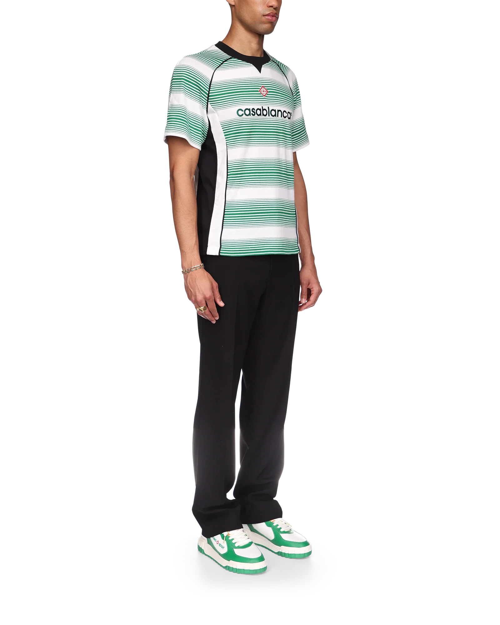 Gradient Stripe Panelled Short Sleeve T-Shirt