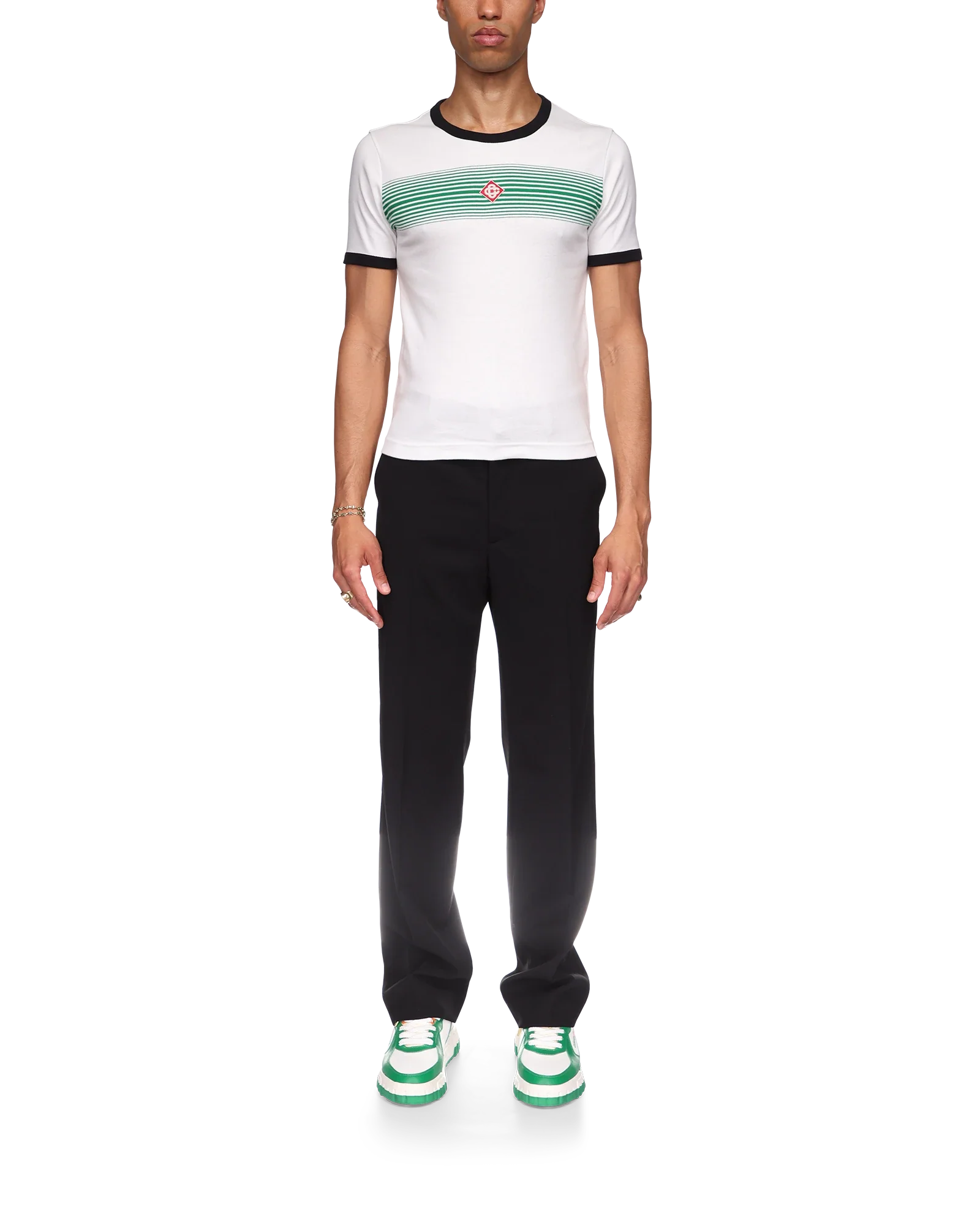 Gradient Stripe Ringer Short Sleeve T-Shirt