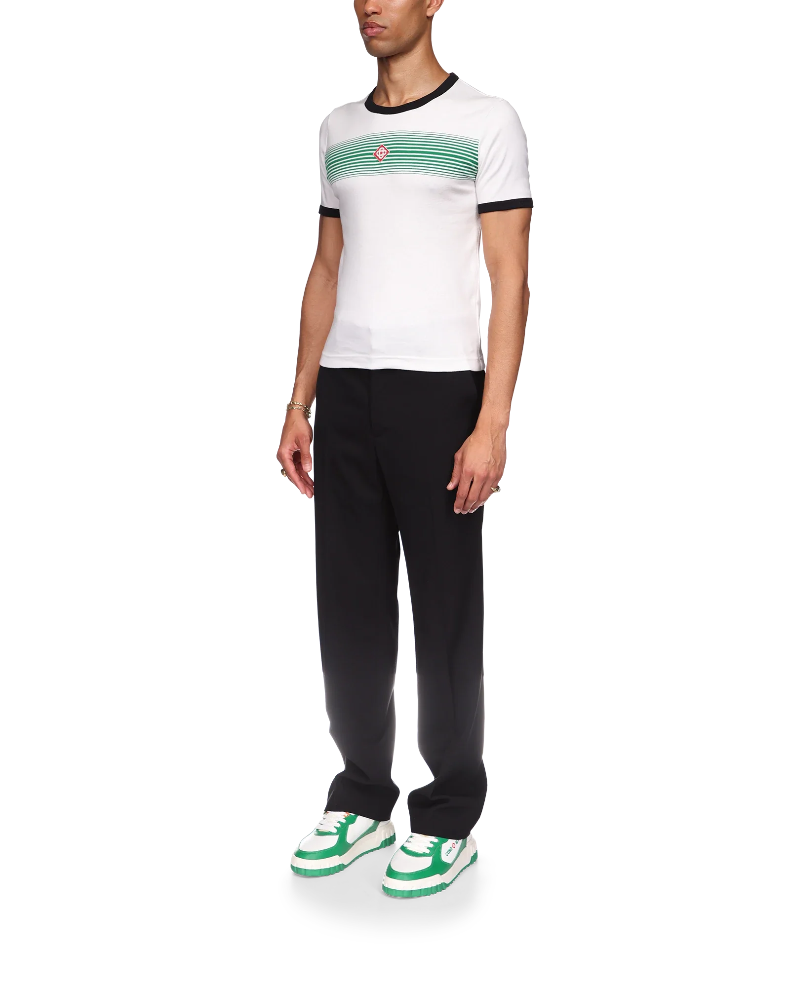 Gradient Stripe Ringer Short Sleeve T-Shirt