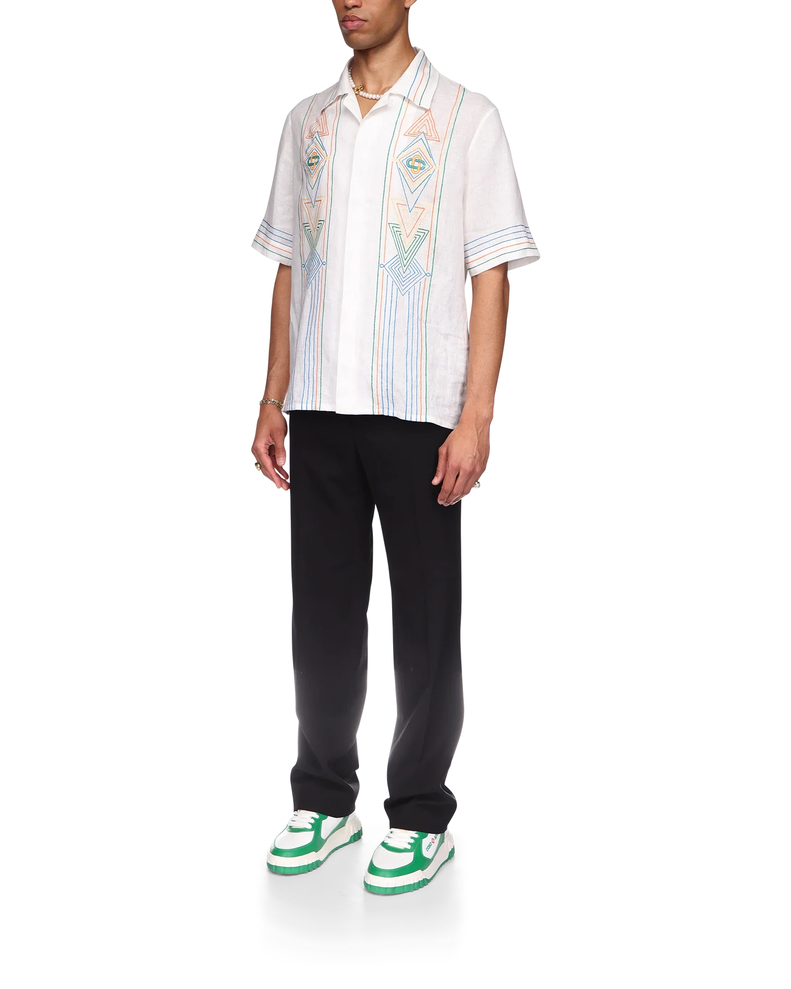 Le Fil De La Musique Short Sleeve Linen Shirt