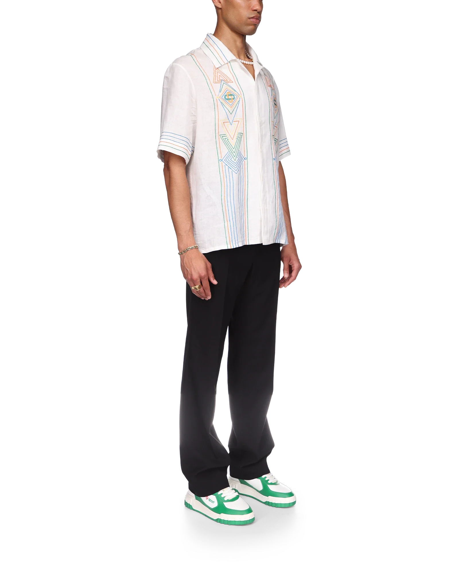 Le Fil De La Musique Short Sleeve Linen Shirt