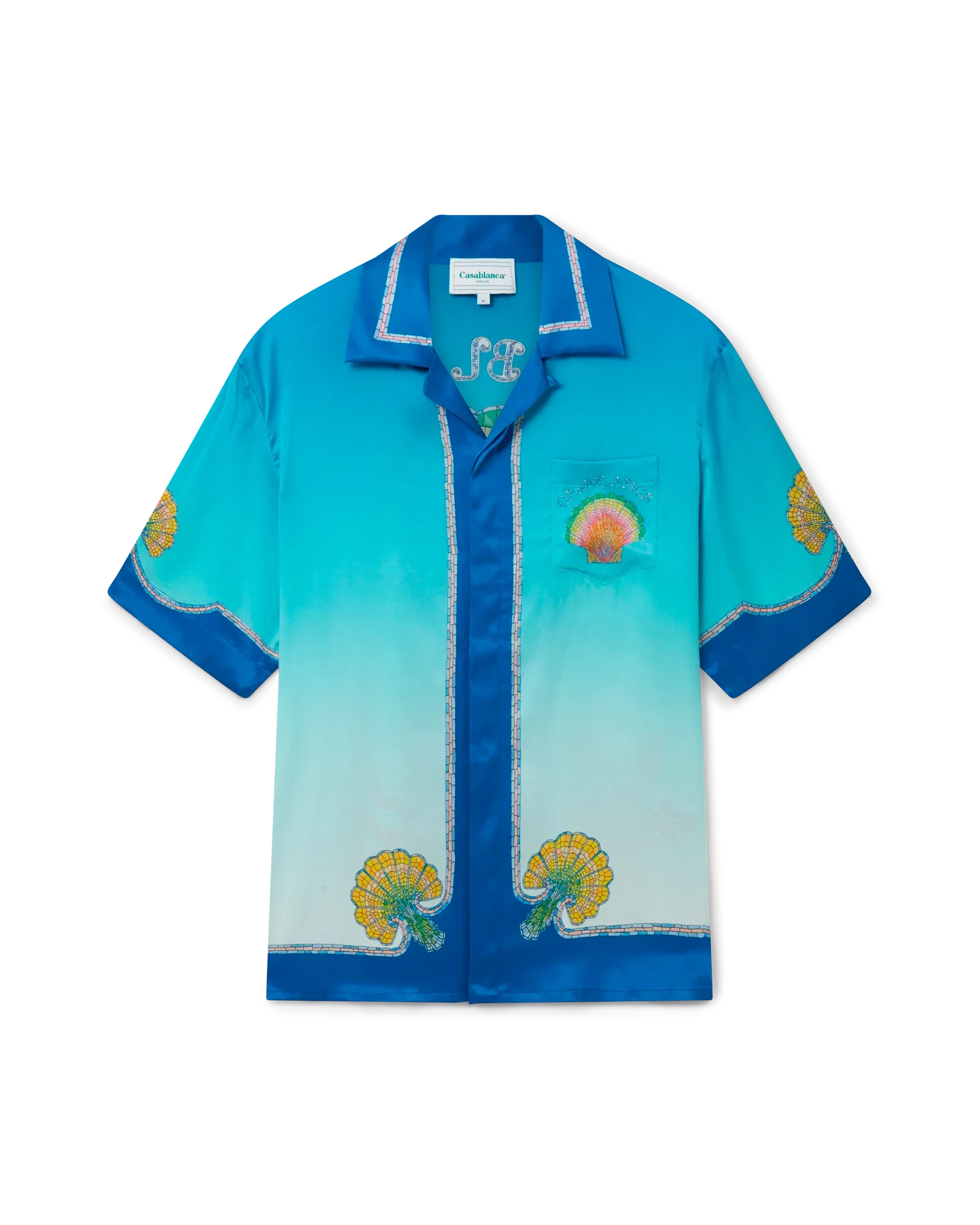 Coquillage Coloré Short Sleeve Silk Shirt