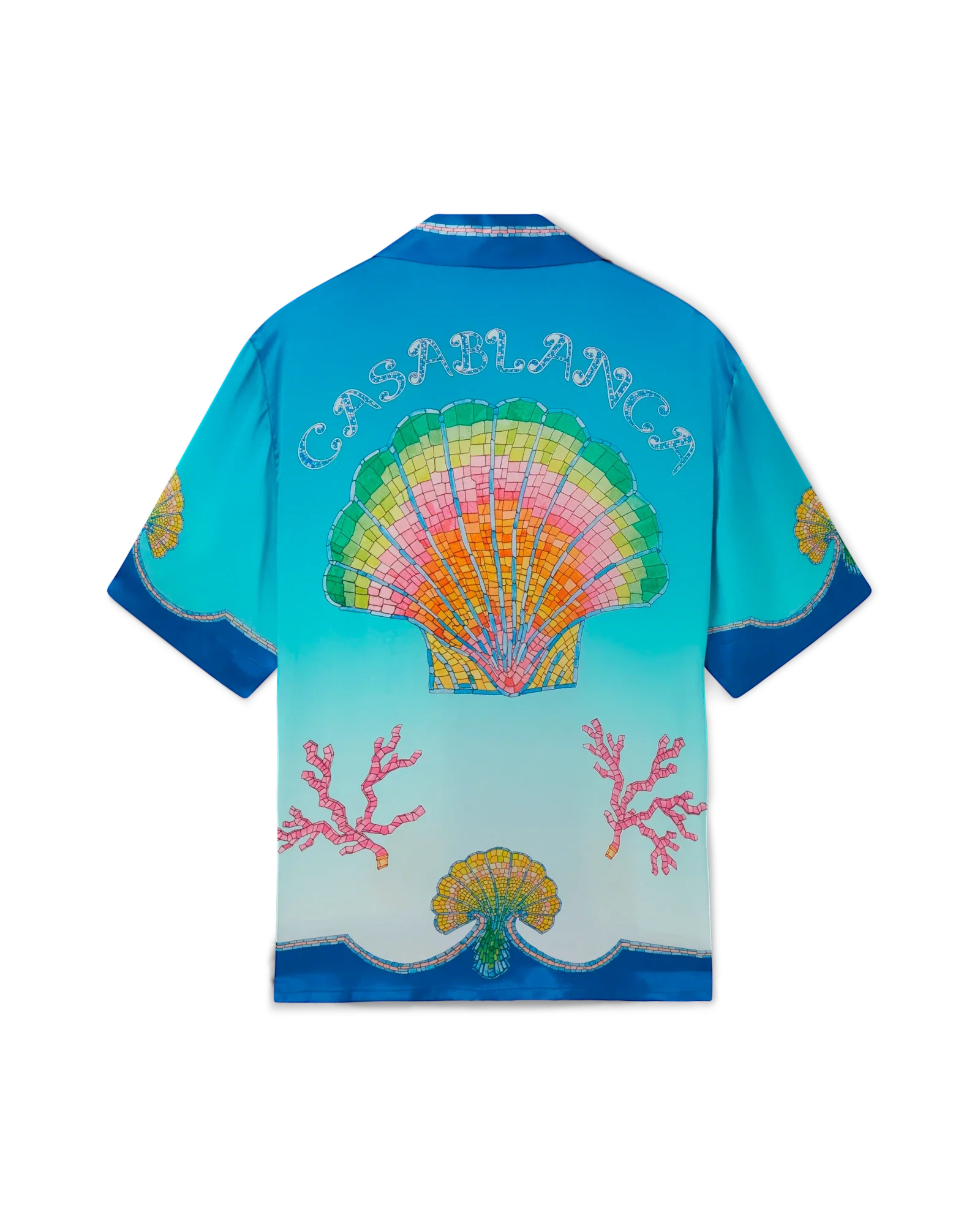 Coquillage Coloré Short Sleeve Silk Shirt