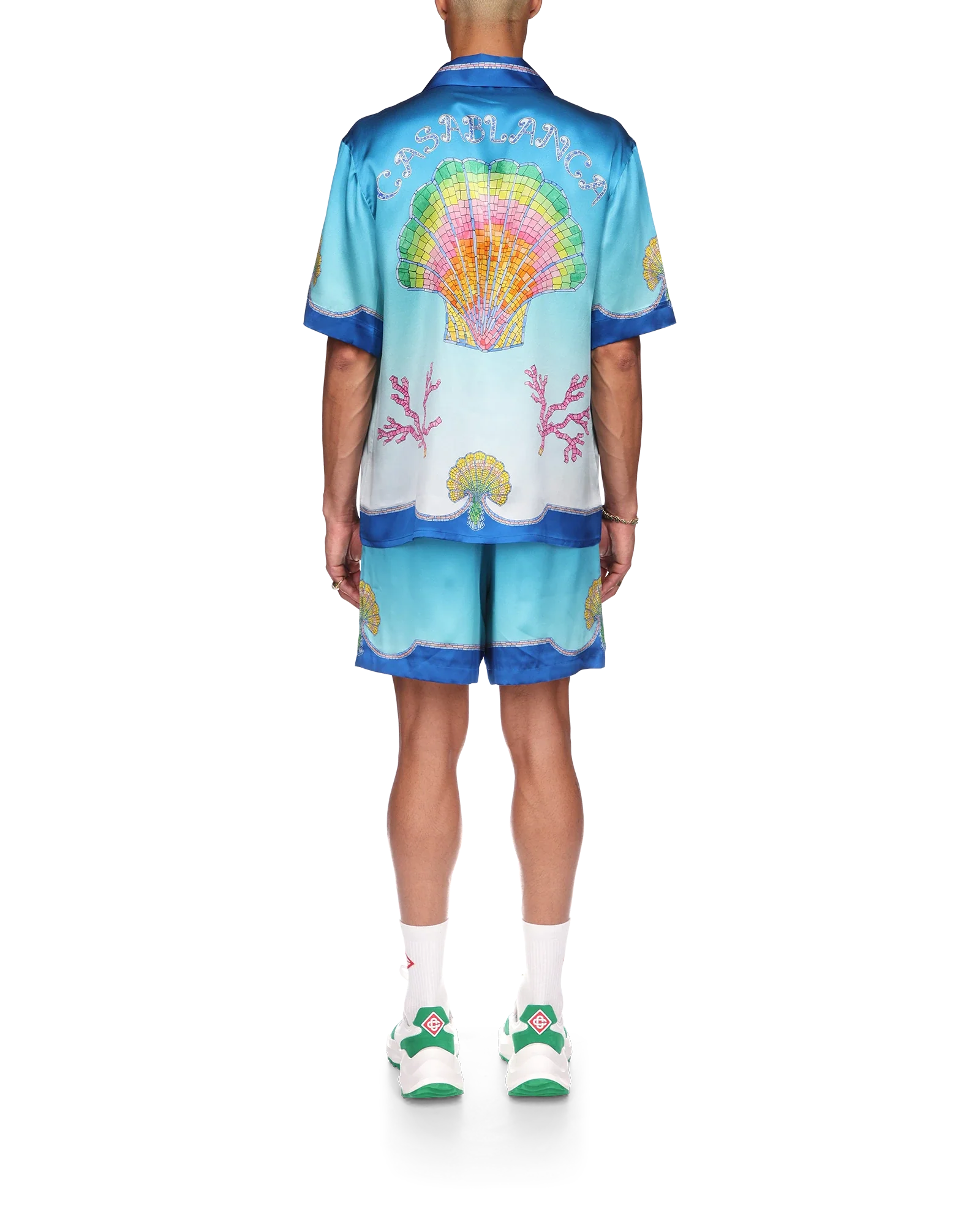 Coquillage Coloré Short Sleeve Silk Shirt