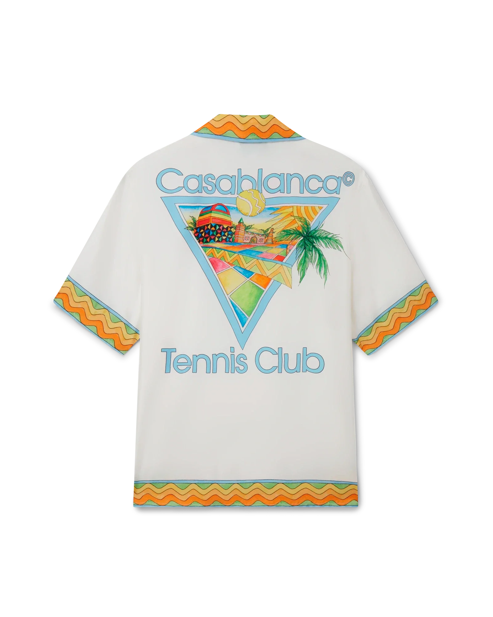 Afro Cubism Tennis Club Short Sleeve Silk Shirt