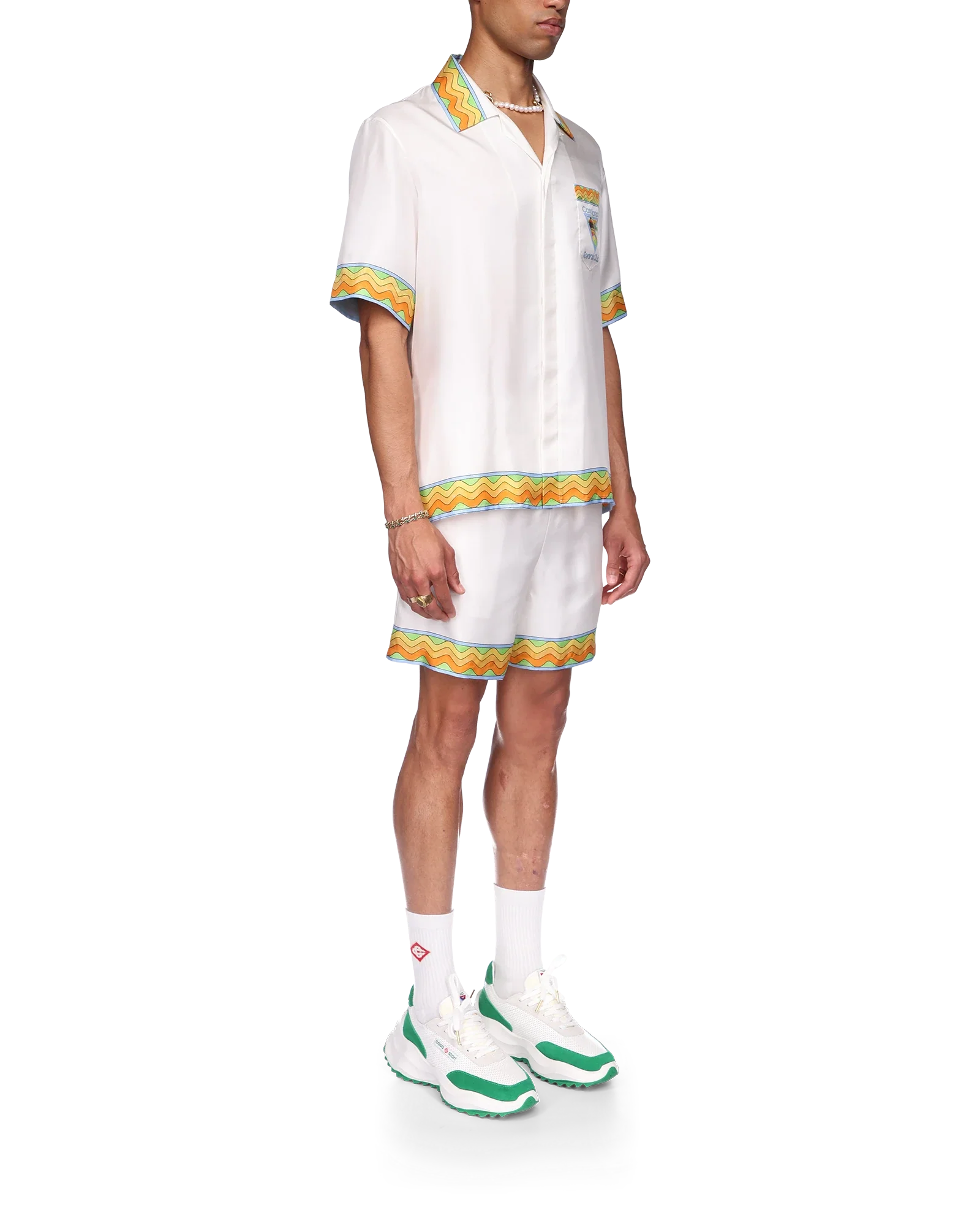 Afro Cubism Tennis Club Short Sleeve Silk Shirt