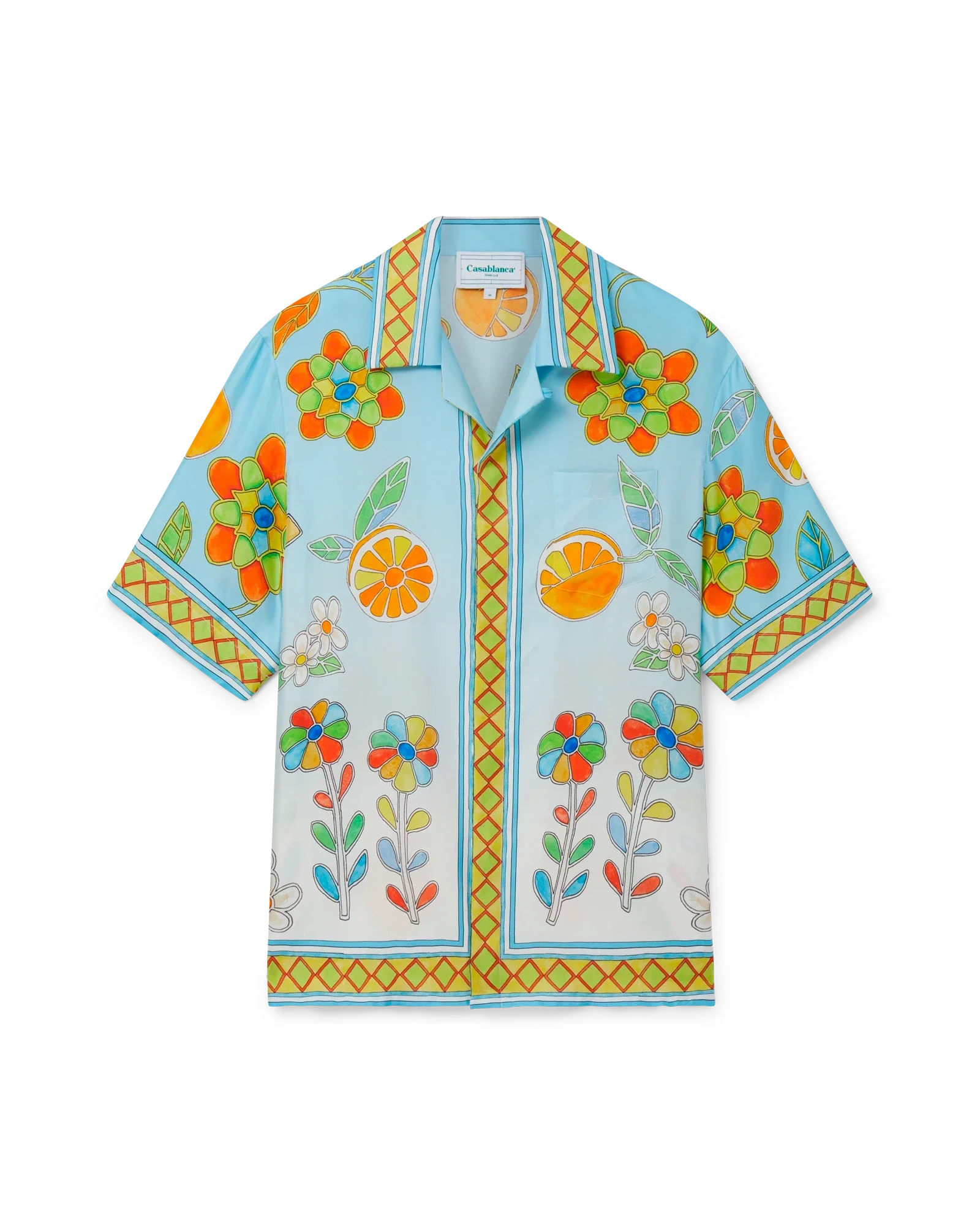 Yoruba Flowers Short Sleeve Silk Shirt