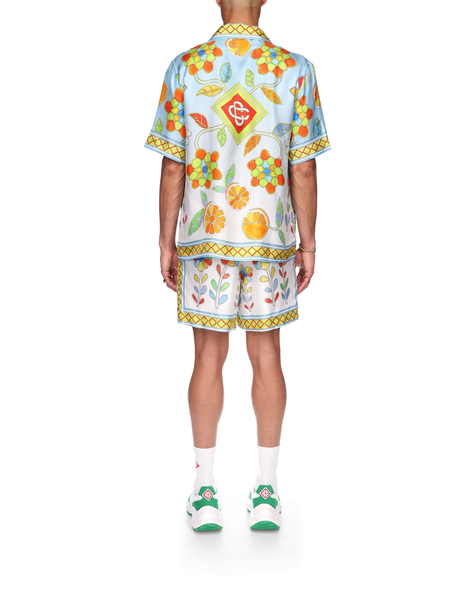Yoruba Flowers Short Sleeve Silk Shirt