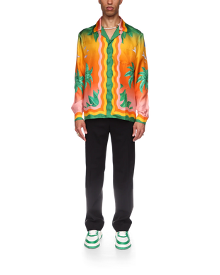 Tennis Club En Fleur Long Sleeve Silk Shirt