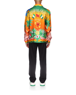 Tennis Club En Fleur Long Sleeve Silk Shirt