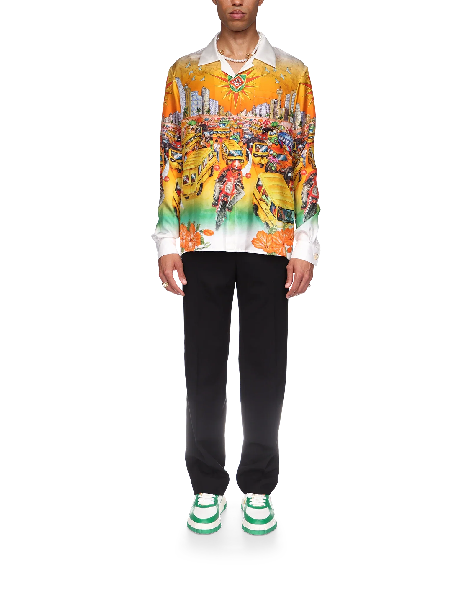 Traffic Long Sleeve Linen Shirt