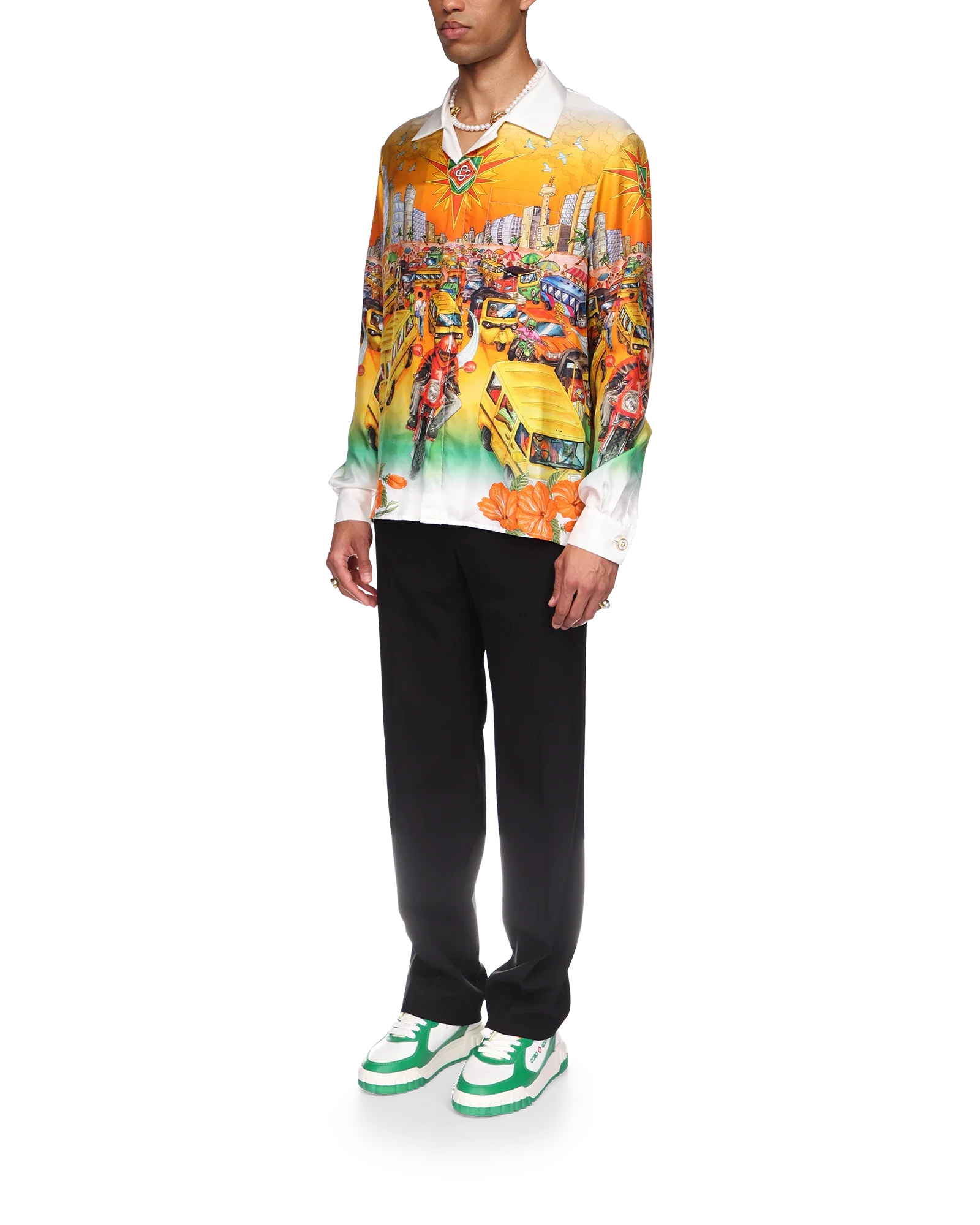 Traffic Long Sleeve Linen Shirt