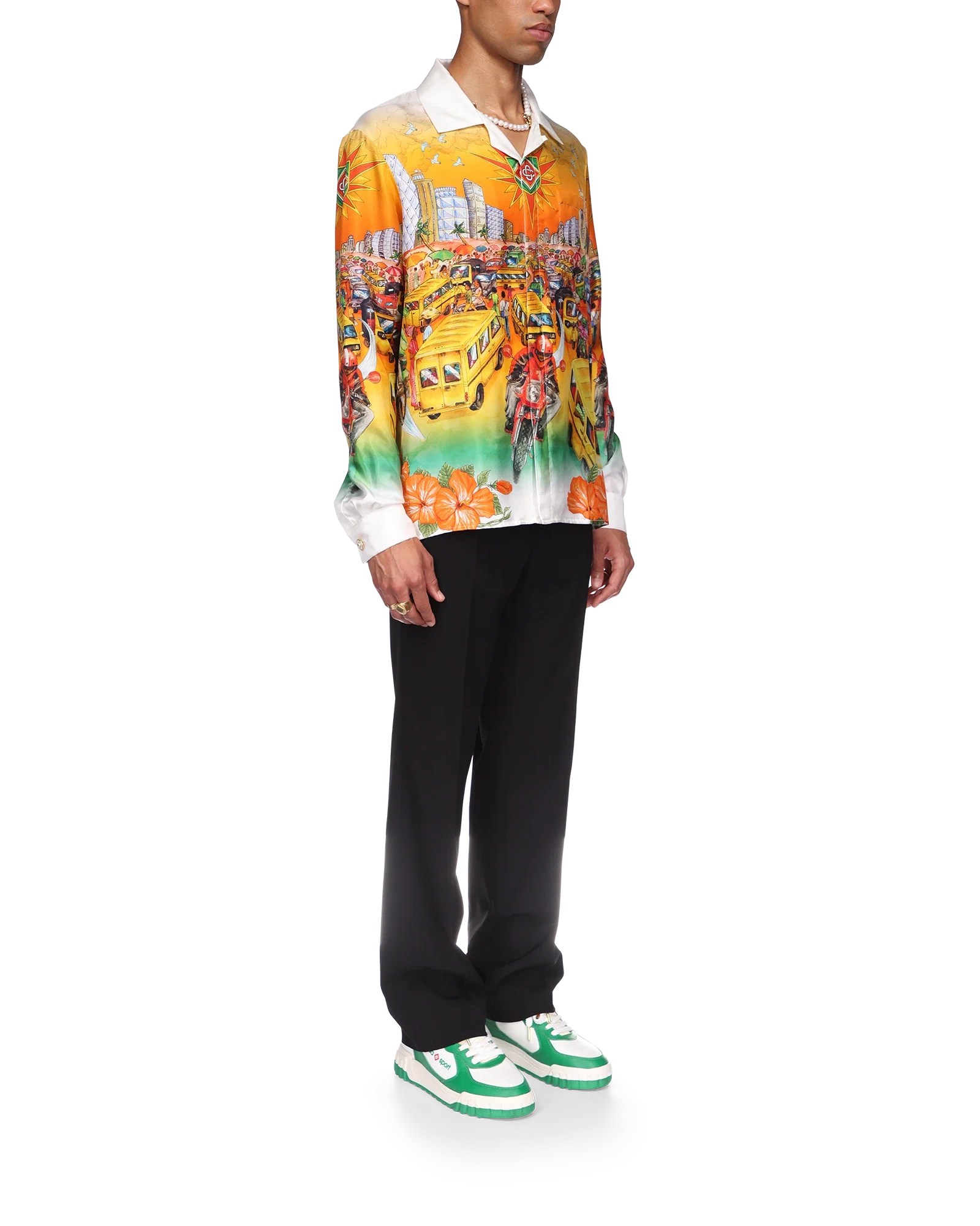 Traffic Long Sleeve Linen Shirt