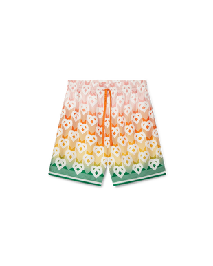 Gradient Heart Monogram Silk Shorts