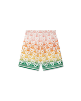 Gradient Heart Monogram Silk Shorts