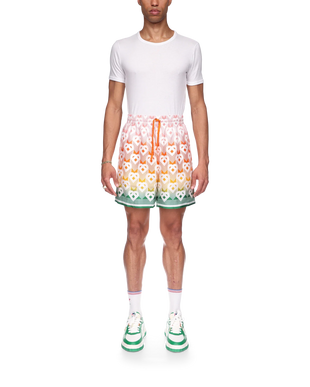 Gradient Heart Monogram Silk Shorts