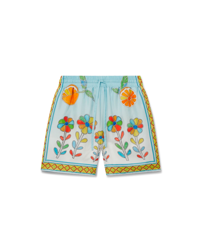 Yoruba Flowers Silk Shorts