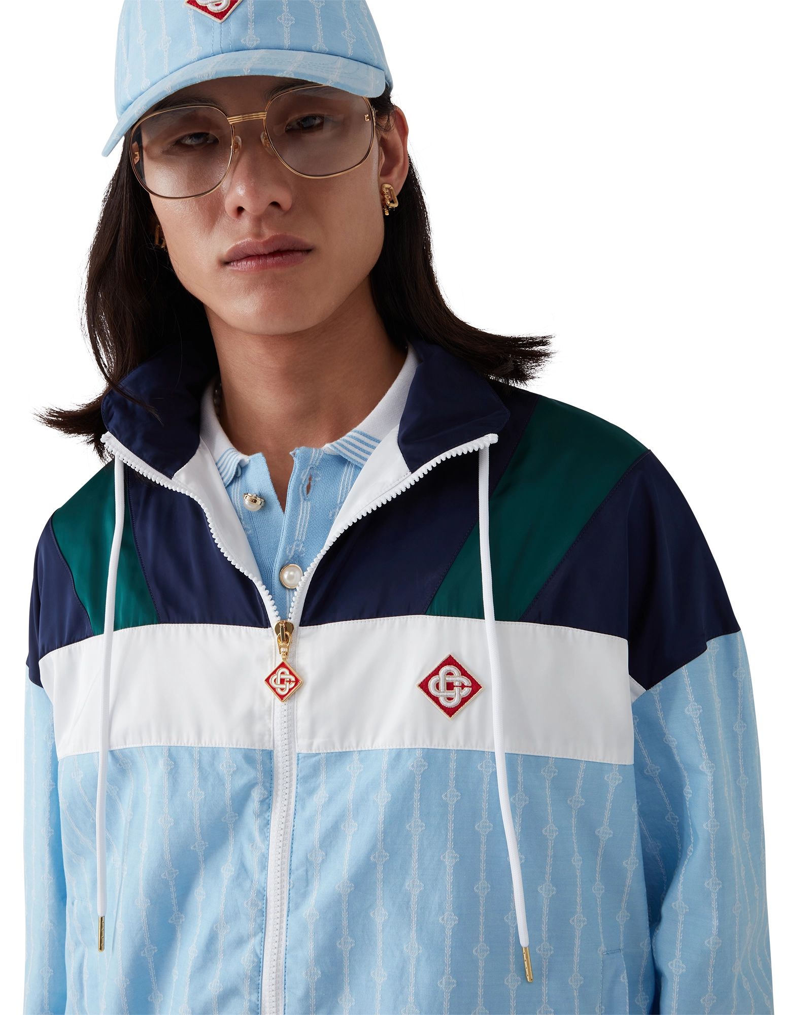 Pinstripe Laurel Track Jacket