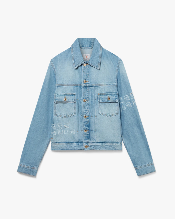 Graffiti Distressed Denim Jacket